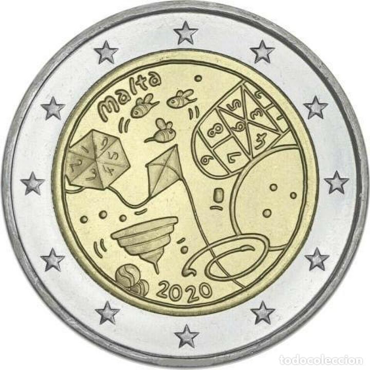 Euros: MALTA 2020. MONEDA DE 2 EUROS CONMEMORATIVA DE LOS NI&Ntilde;OS Y LOS JUEGOS. SIN CIRCULAR