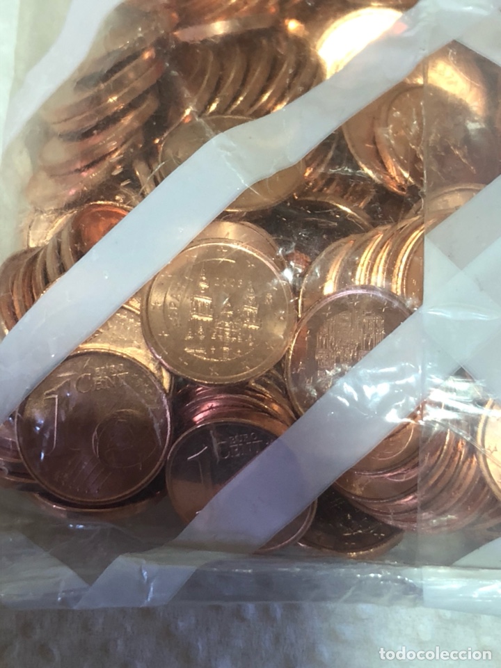 Euros: Bolsa con monedas de 1 c&eacute;ntimo a&ntilde;o 2000 - Foto 2