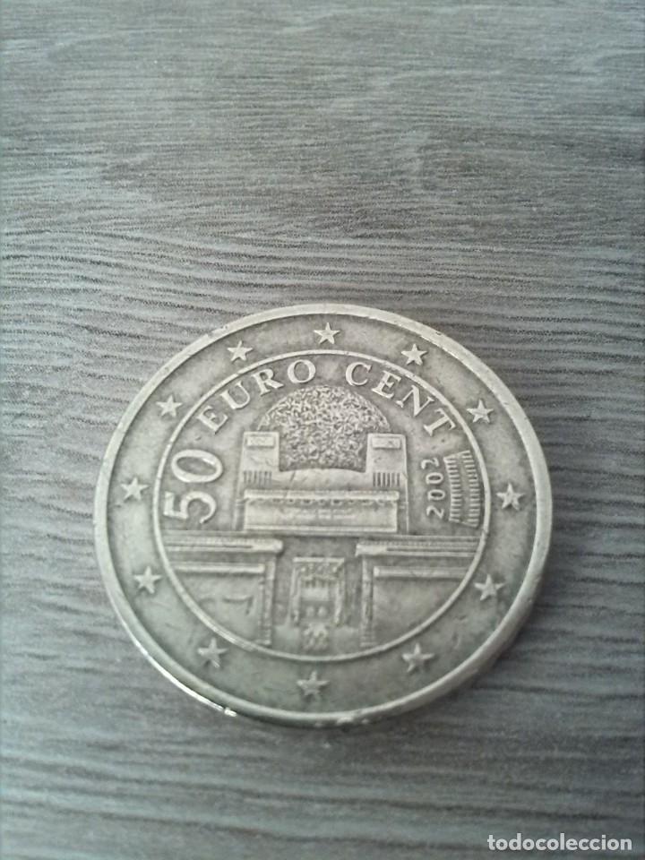 Euros: Moneda de 50 c&eacute;ntimos de Euro. 2002. Austria. - Foto 1