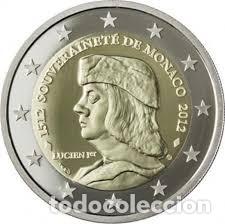 Euros: MONEDA 2 EUROS MONACO 2012 - LUCIEN GRIMALDI - SIN CIRCULAR