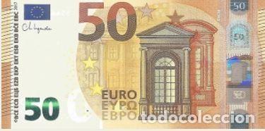 Euros: BILLETE 50 EUROS 2017 PLANCHA - FIRMA CHRISTINE LAGARDE - SERIE UA - PLANCHA U030A1 - S/C