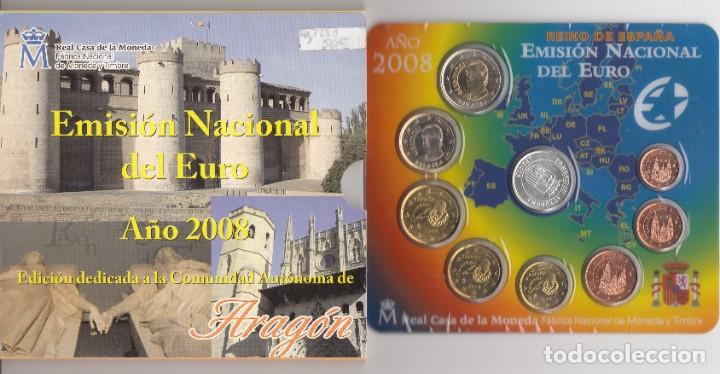 Euros: CRC0053 CARTERA MONEDAS EUROS ESPA&Ntilde;A 2008 ARAGON
