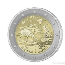 Euros: LITUANIA 2021. MONEDA DE 2 EUROS CONMEMORATIVA DE LA RESERVA DE LA BIOSFERA. SC. DE ROLLO. Lote 341796948