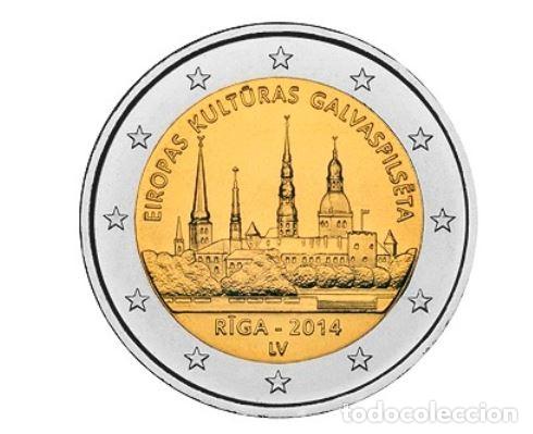 Euros: MONEDA 2 EUROS LETONIA 2014 - RIGA - SIN CIRCULAR - Foto 1