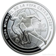 Euros: ESPAÑA 10 EURO PLATA COPA MUNDIAL FUTBOL QATAR FNMT 2021 CON CAJA. Lote 378770074