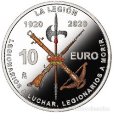 Euros: ESPAÑA 10 EURO PLATA CENTENARIO DE LA LEGION ESPAÑOLA FNMT 2020 CON CAJA. Lote 323600378