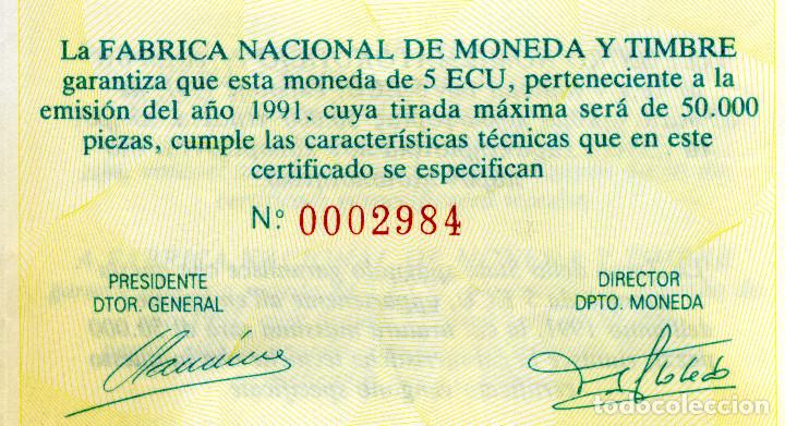 Euros: 5 ECU A&Ntilde;O 1991 FDC PLATA - Foto 4