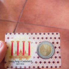 Euros: MONEDA TARJETA COINCARD 2 DOS EUROS 1867 1956 2017 CATALUNYA CATALUÑA JOSEP PUIG I CADAFALCH. Lote 324378588
