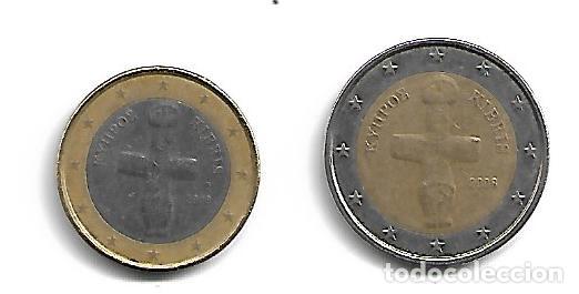 Euros: MONEDAS DE 1 Y 2 EUROS DE CHIPRE 2008 - Foto 1