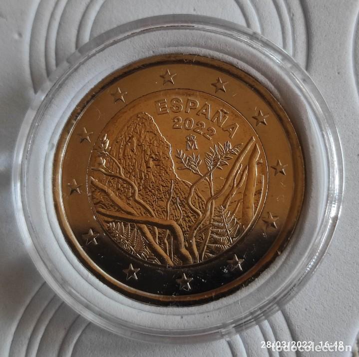Euros: Moneda de 2&euro; cc, Espa&ntilde;a 2022, Parque Nacional de Garajonay, SC