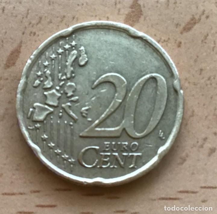 Euros: 20 c&eacute;ntimos de Euro de Holanda. A&ntilde;o 2001 - Foto 2