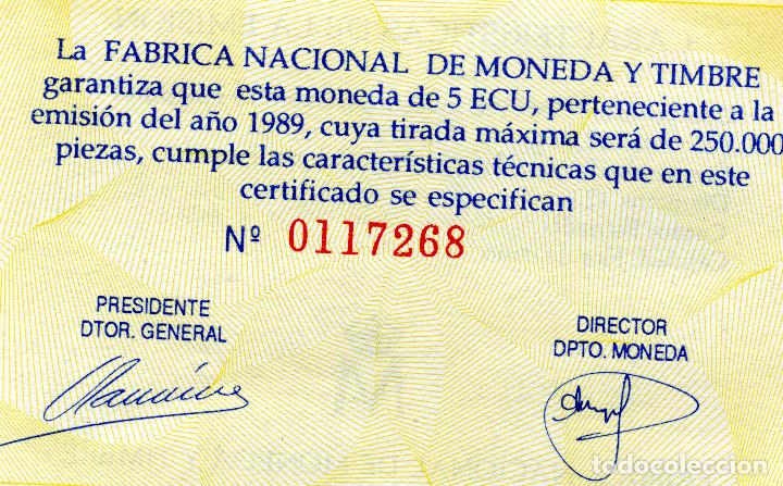 Euros: 5 ECU A&Ntilde;O 1989 FDC PLATA - Foto 4