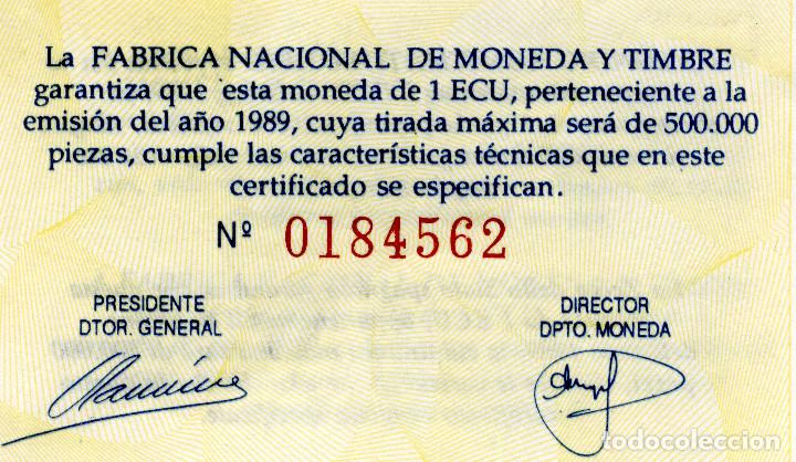 Euros: 1 ECU A&Ntilde;O 1989 FDC PLATA - Foto 4