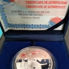 Euros: BONITA MONEDA DE PLATA DE 10€ CONMEMORATIVA POR EL IV CENTENARIO DEL QUIJOTE. Lote 347721363