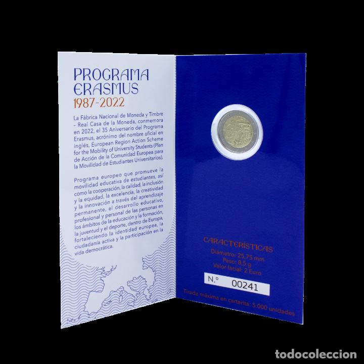 Euros: ESPA&Ntilde;A 2 EUROS 2022 PROOF - CONM. PROGRAMA ERASMUS - EN BLISTER - - Foto 1