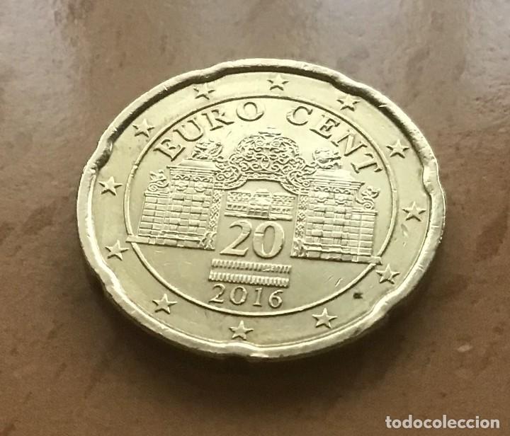 Euros: 20 c&eacute;ntimos de euro de Austria. A&ntilde;o 2016 - Foto 1