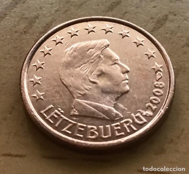 Euros: 1 c&eacute;ntimo de euro de Luxemburgo. A&ntilde;o 2008