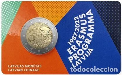 Euros: LETONIA 2022. COINCARD MONEDA DE 2 EUROS DEDICADA AL PROGRAMA ERASMUS - Foto 1