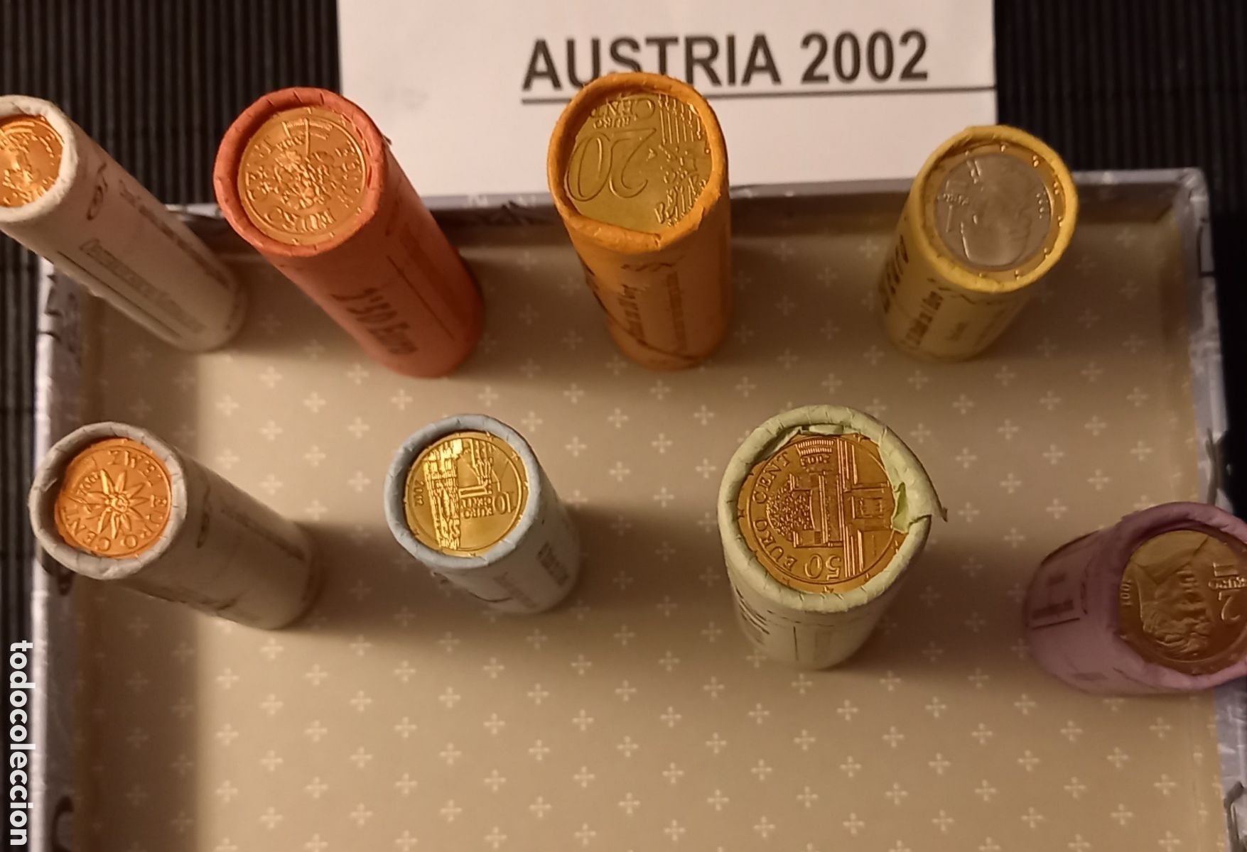 Euros: AUSTRIA 2002. 8 rollos 1c-2&euro; sin circular. - Foto 3