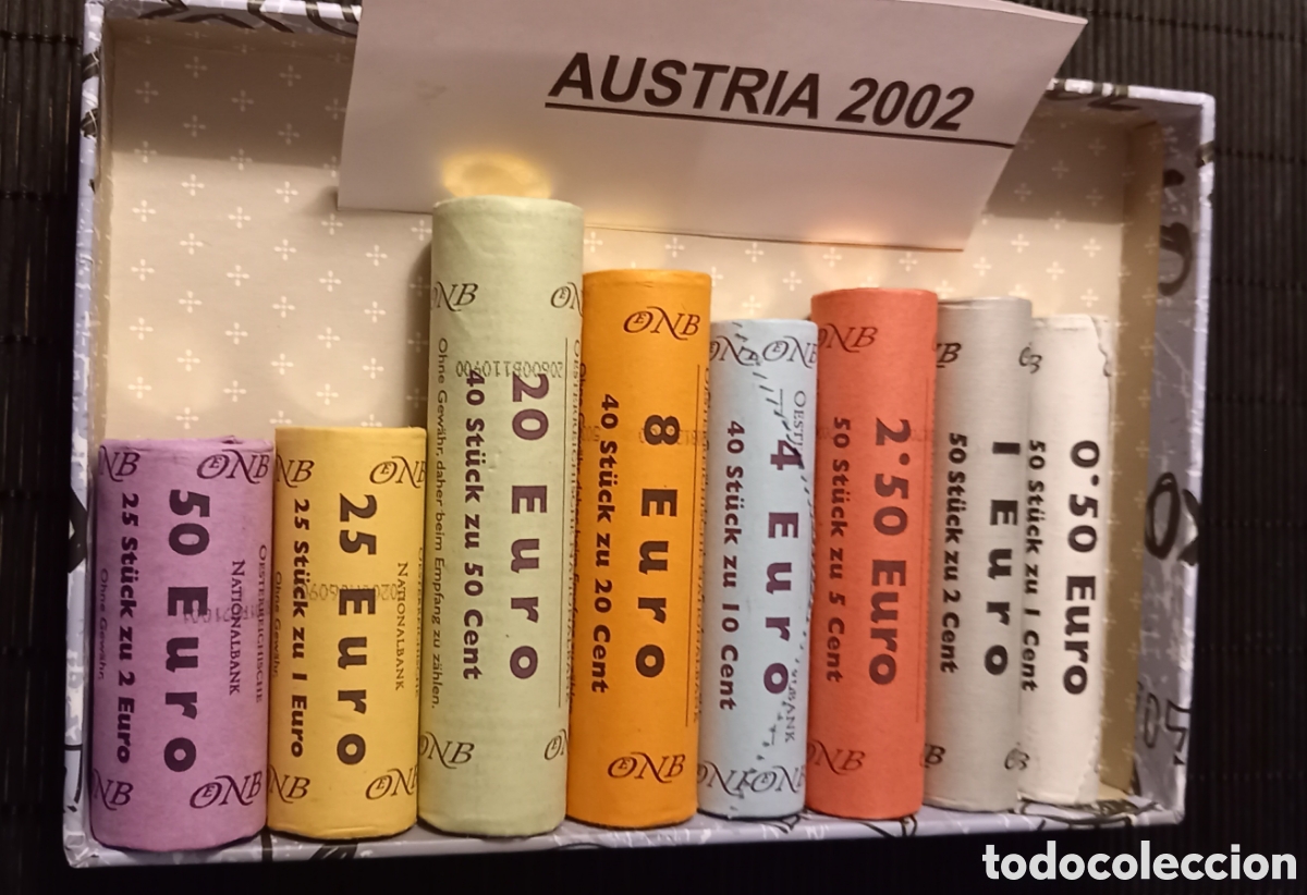 Euros: AUSTRIA 2002. 8 rollos 1c-2&euro; sin circular. - Foto 5