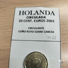 Euros: 10-01728 HOLANDA 20 CENT € -2003 - CUÑO ROTO CABEZA. Lote 389366489