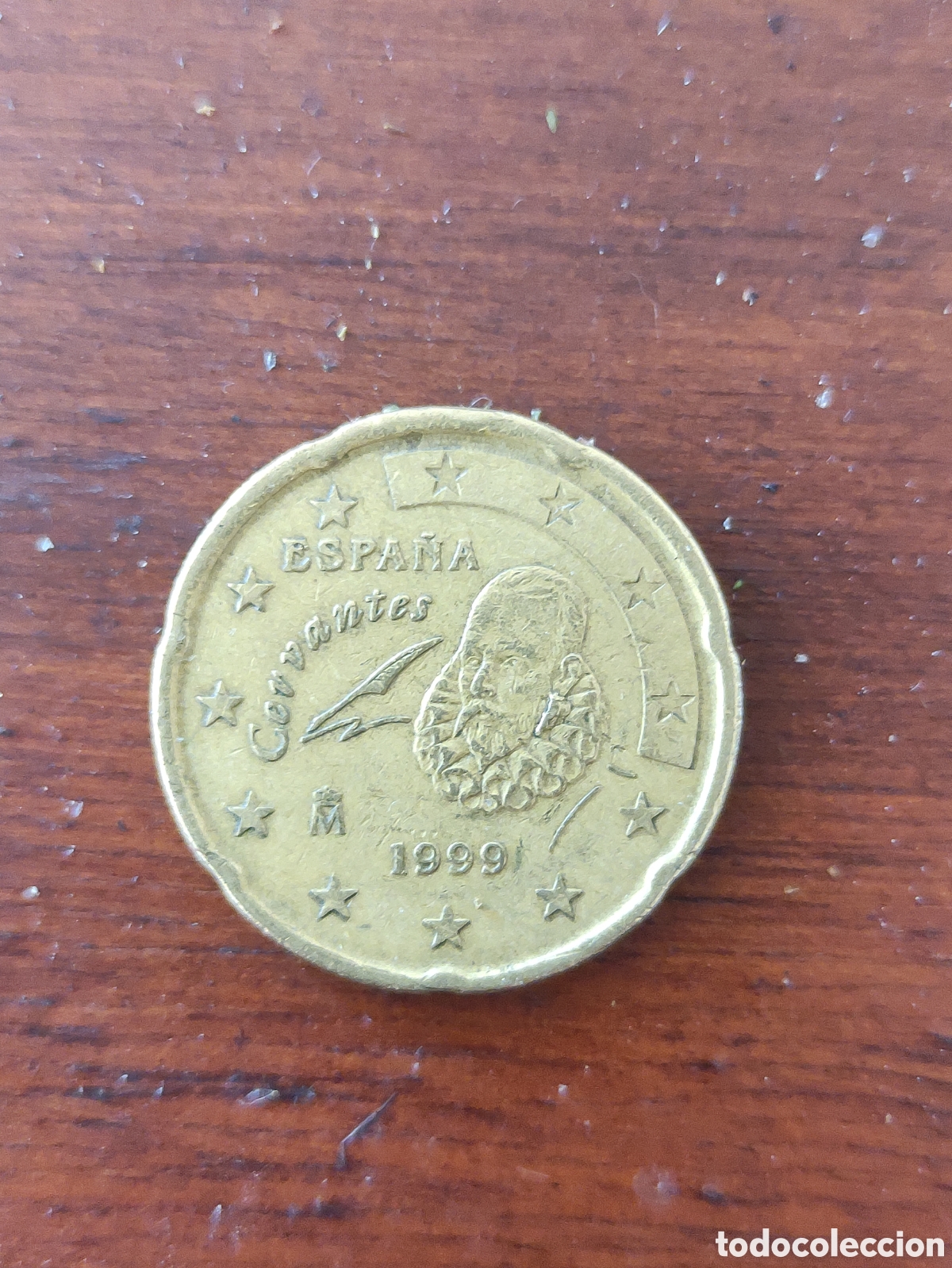 Euros: Moneda 20 centimos con error,exceso de metal en oreja - Foto 2