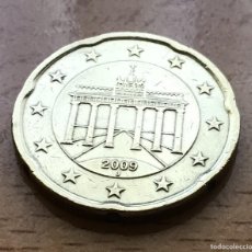 Euros: 20 CÉNTIMOS DE EURO DE ALEMANIA. AÑO 2009 CECA J. Lote 330344943