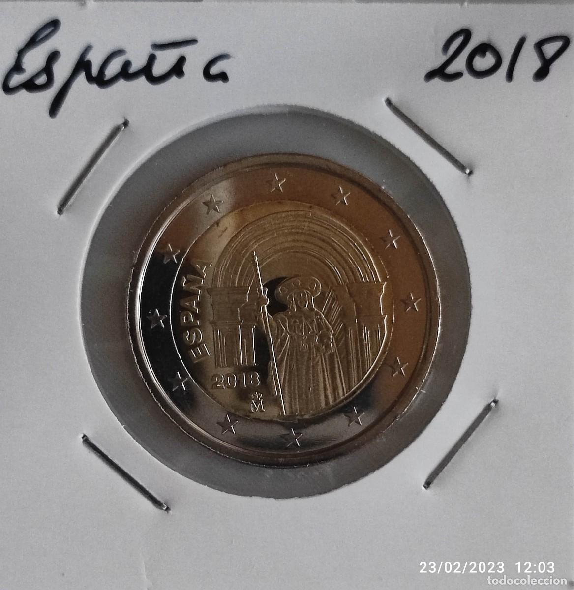 Euros: Moneda de 2&euro; cc, Espa&ntilde;a 2018, Santiago, SC