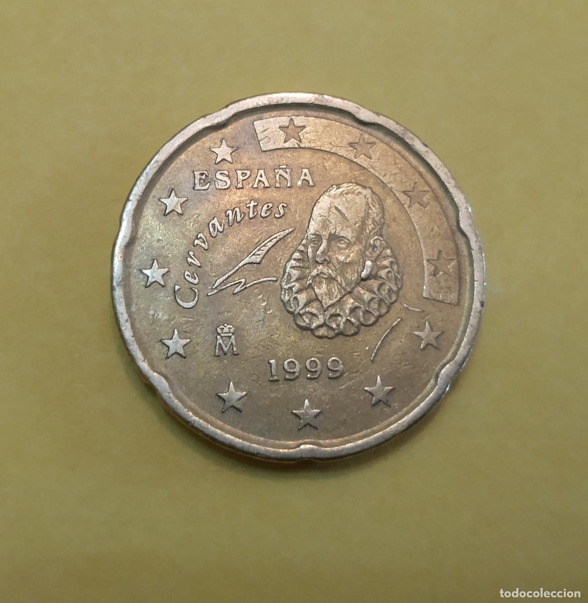 Euros: moneda de 20 c&eacute;ntimos Espa&ntilde;a 1999 ( exceso de material) - Foto 2