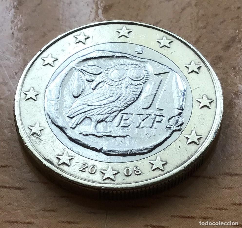 Euros: 1 euro de Grecia. A&ntilde;o 2008