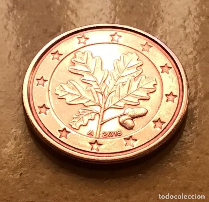 Euros: 1 c&eacute;ntimo de euro de Alemania. A&ntilde;o 2018 ceca A