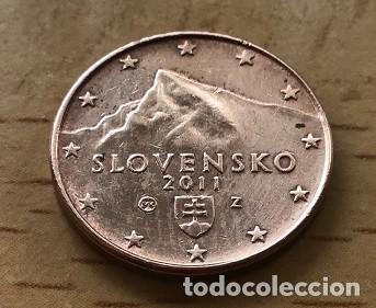 Euros: 1 c&eacute;ntimo de euro de Eslovaquia. A&ntilde;o 2011