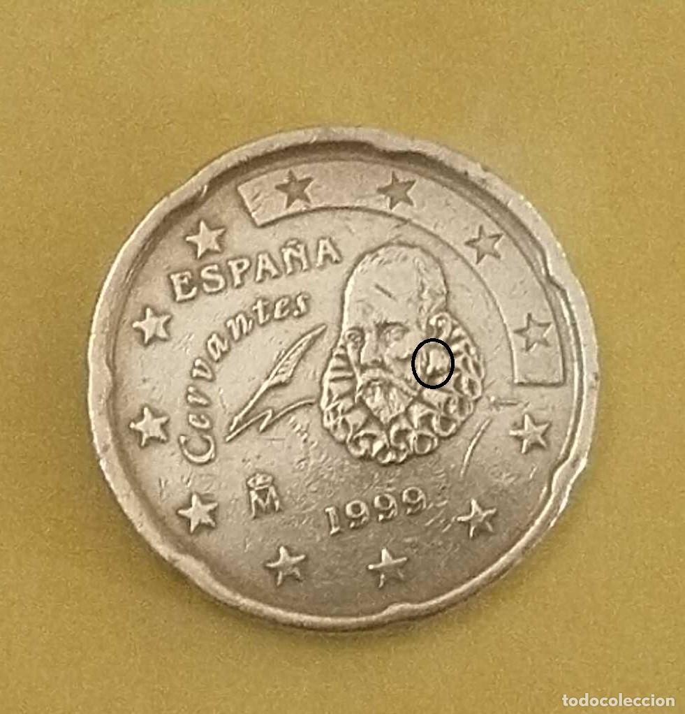 Euros: moneda de 20 c&eacute;ntimos Espa&ntilde;a 1999 ( exceso de material) - Foto 3