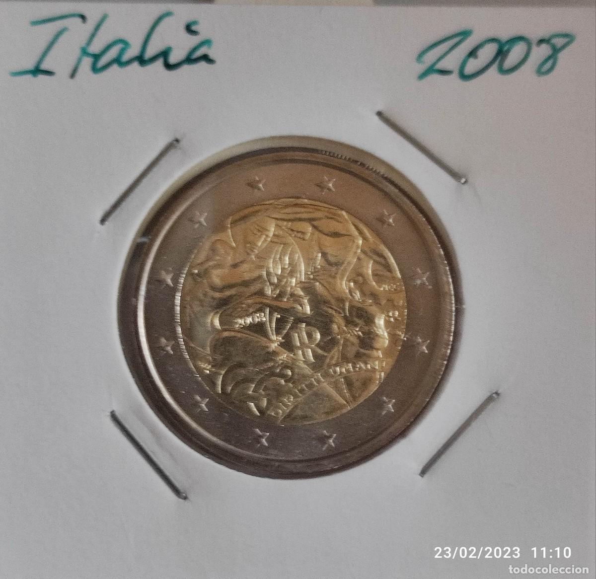 Euros: Moneda de 2&euro; cc, Italia 2008, DDHH, SC - Foto 1