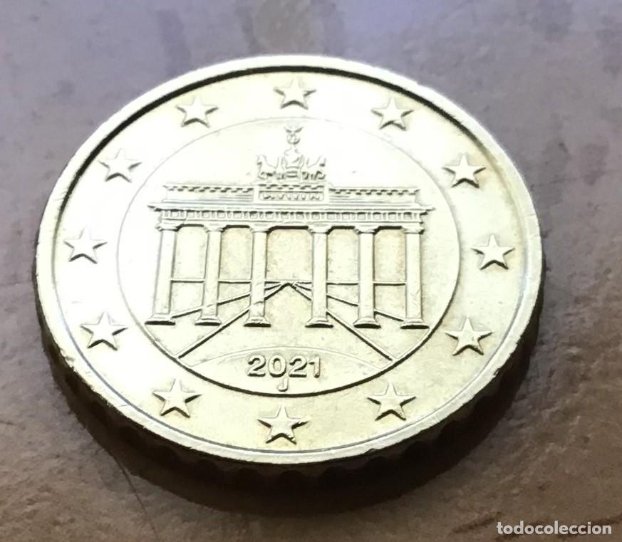 Euros: 10 c&eacute;ntimos de euro de Alemania. A&ntilde;o 2021 ceca J