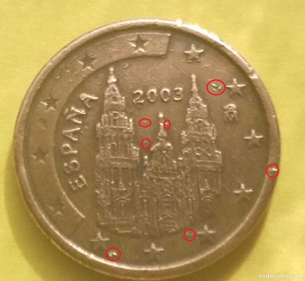 Euros: 1 c&eacute;ntimo Espa&ntilde;a 2003 exceso de material - Foto 1