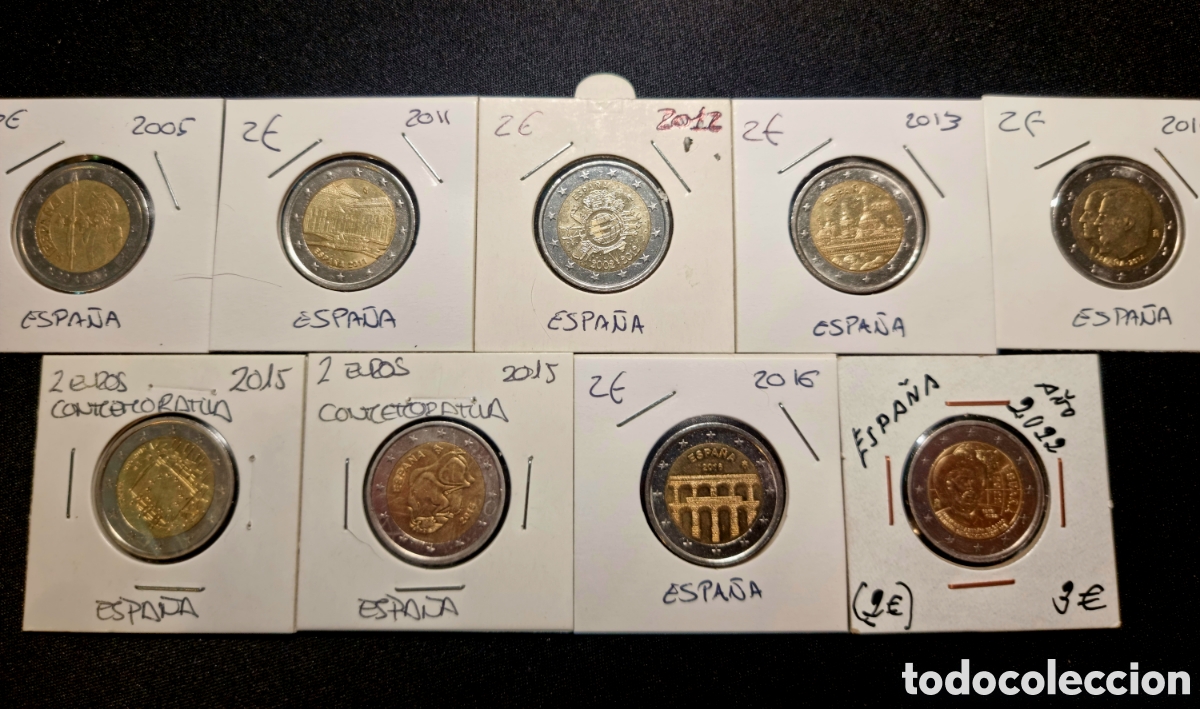 Euros: 9 monedas 2&euro; conmemorativas Espa&ntilde;a - Foto 1