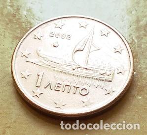 Euros: 1 c&eacute;ntimo de euro de Grecia. A&ntilde;o 2002. Sin marca de ceca