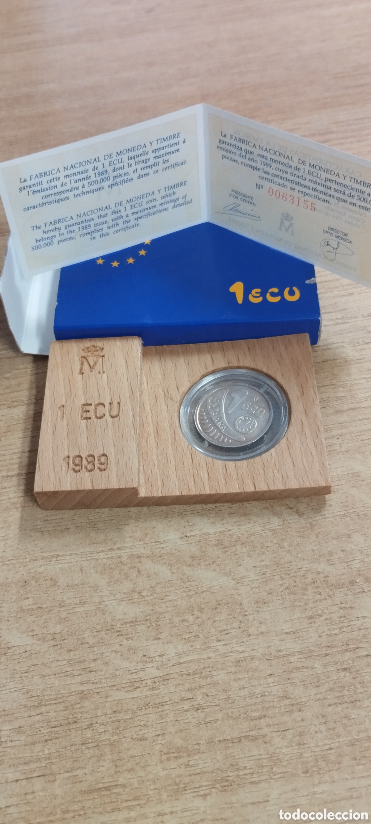 Euros: Moneda 1 ECU 1989 com certificado - Foto 3
