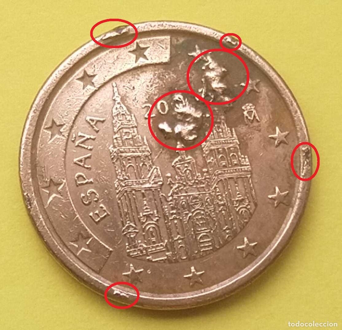 Euros: moneda 5 c&eacute;ntimos Espa&ntilde;a (exceso de material) - Foto 2