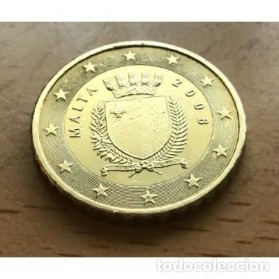 Euros: 10 c&eacute;ntimos de euro de Malta. A&ntilde;o 2008 - Foto 1