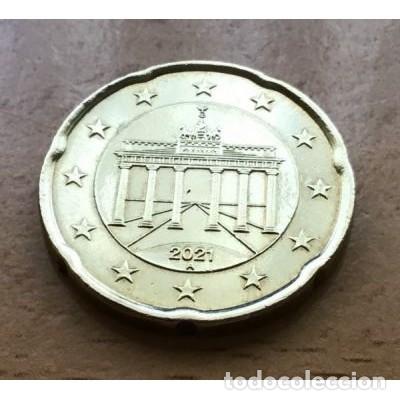 Euros: 20 c&eacute;ntimos de euro de Alemania. A&ntilde;o 2021 ceca A