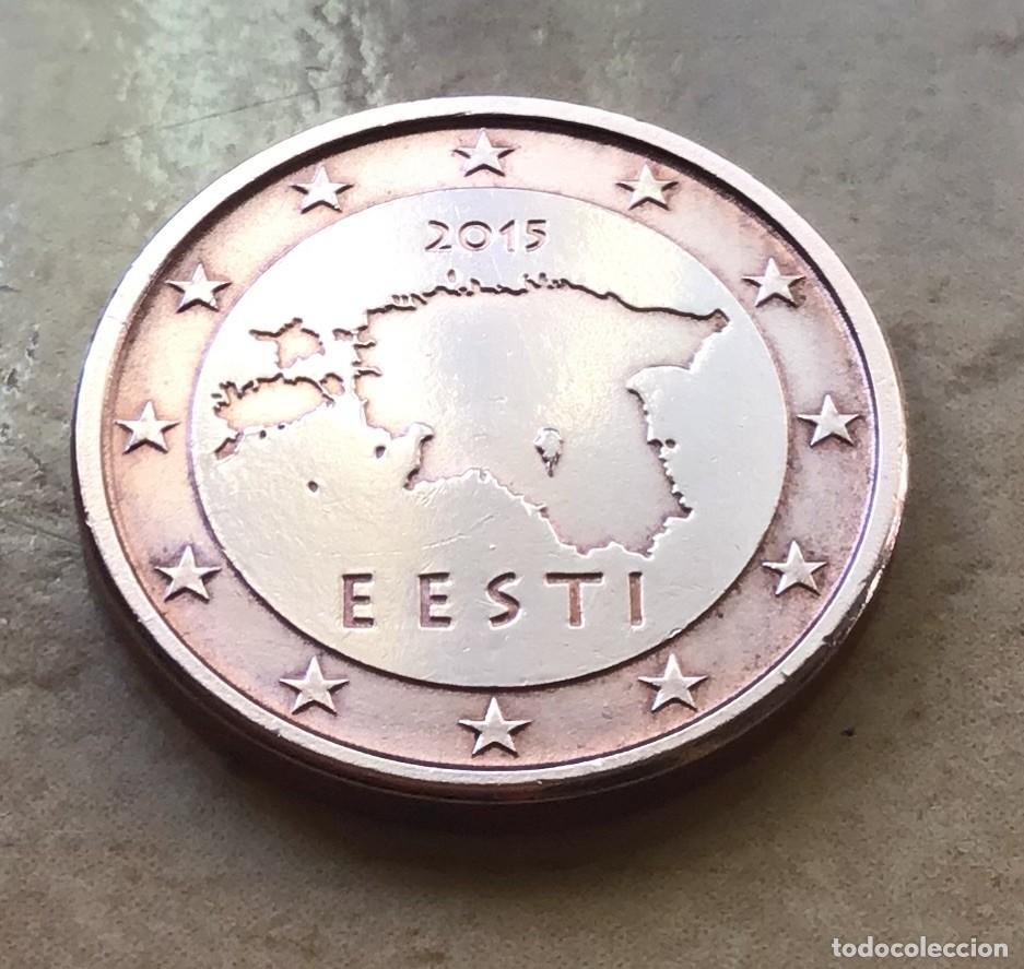 Euros: 1 c&eacute;ntimo de euro de Estonia. A&ntilde;o 2015