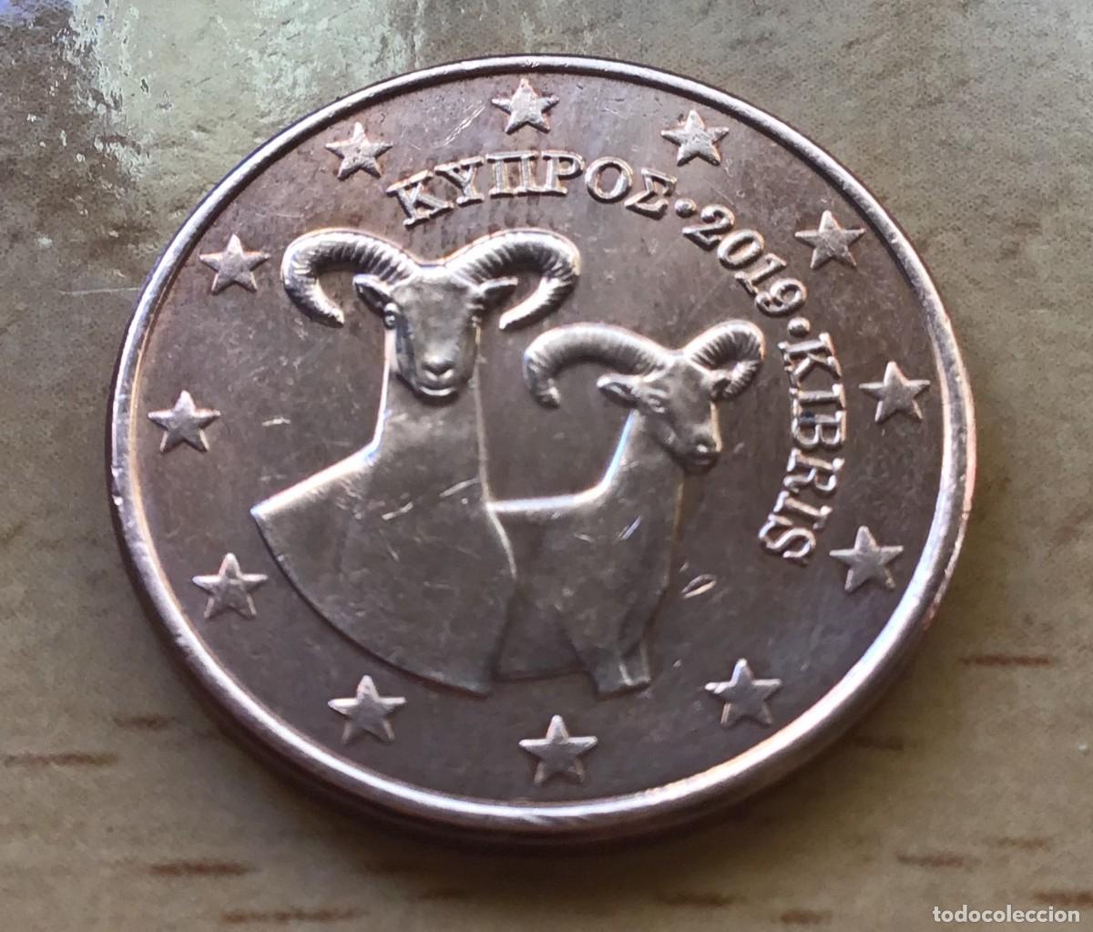 Euros: 5 c&eacute;ntimos de euro de Chipre. A&ntilde;o 2019