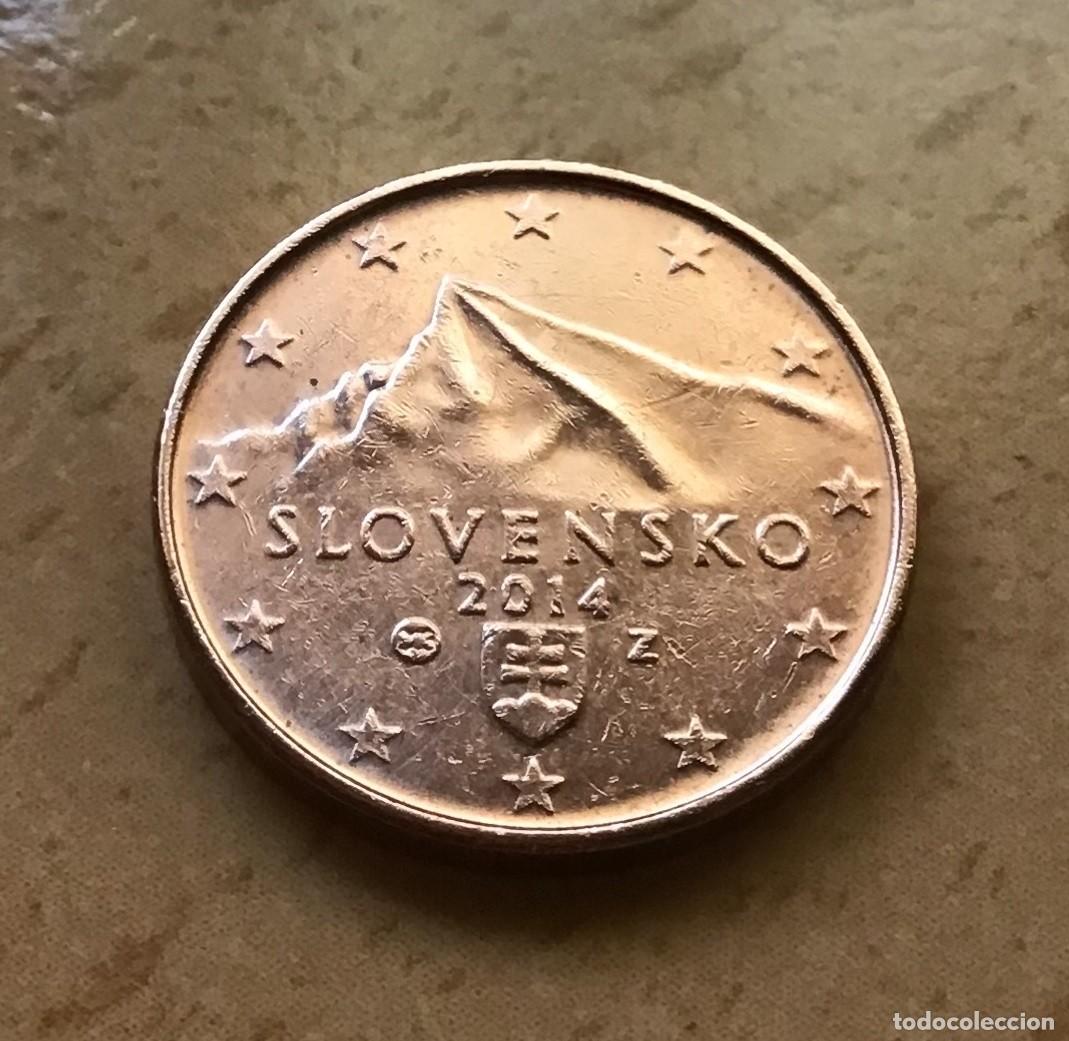 Euros: 1 c&eacute;ntimo de euro de Eslovaquia. A&ntilde;o 2014