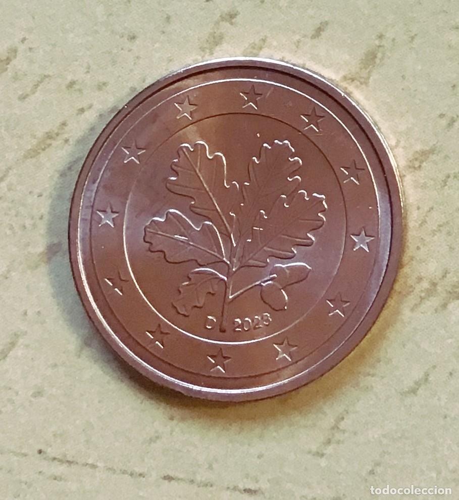 Euros: 2 c&eacute;ntimos de euro de Alemania. A&ntilde;o 2023 ceca D
