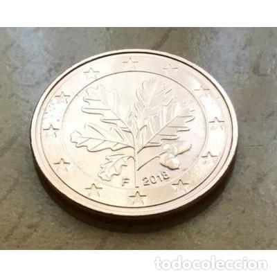 Euros: 5 c&eacute;ntimos de euro de Alemania. A&ntilde;o 2018 ceca F