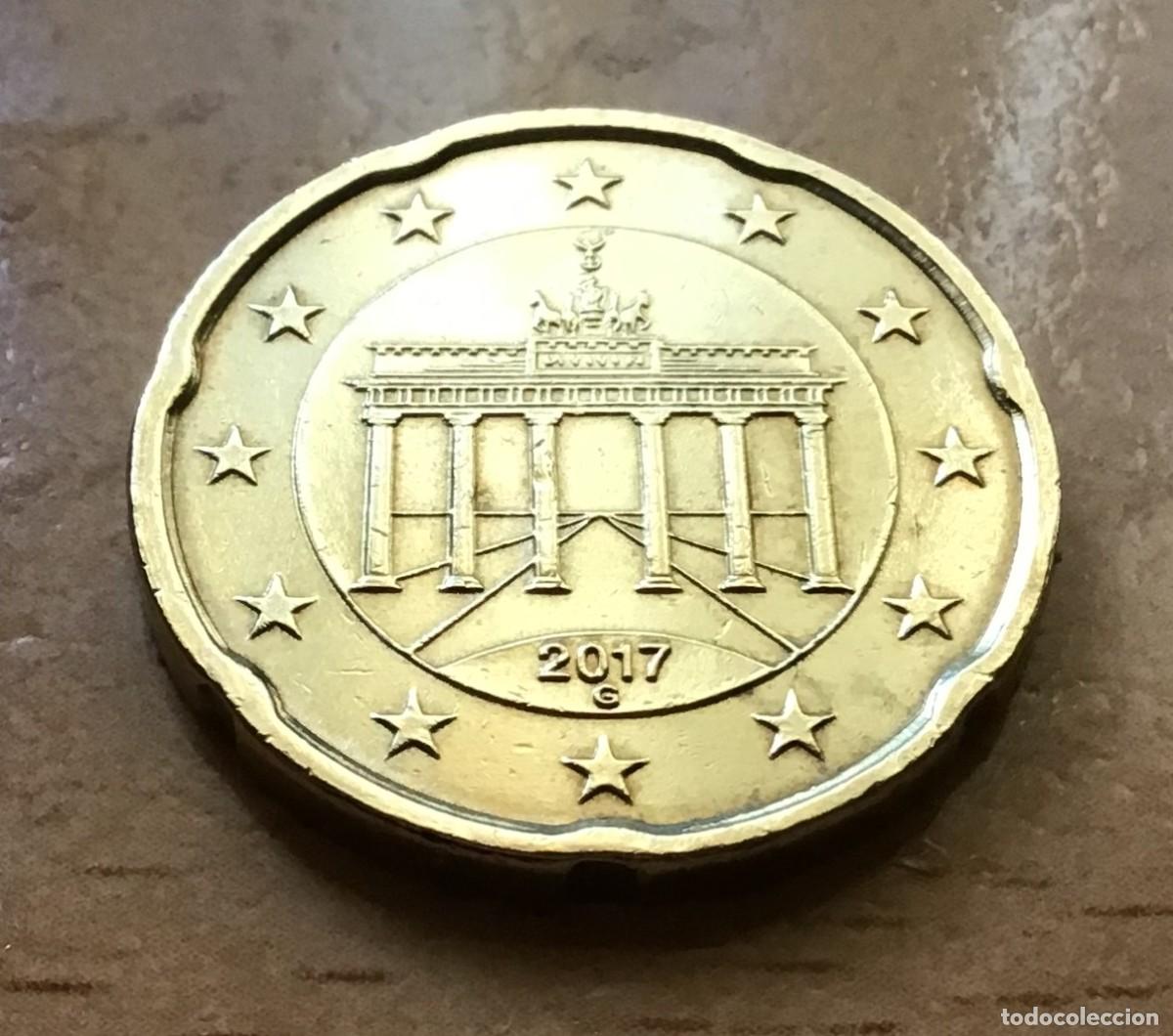 Euros: 20 c&eacute;ntimos de euro de Alemania. A&ntilde;o 2017 ceca G