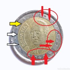 Euros: MONEDA DE 2 EUROS € ESPAÑA 2001 CON ERROR FALLO DE ACUÑACION
