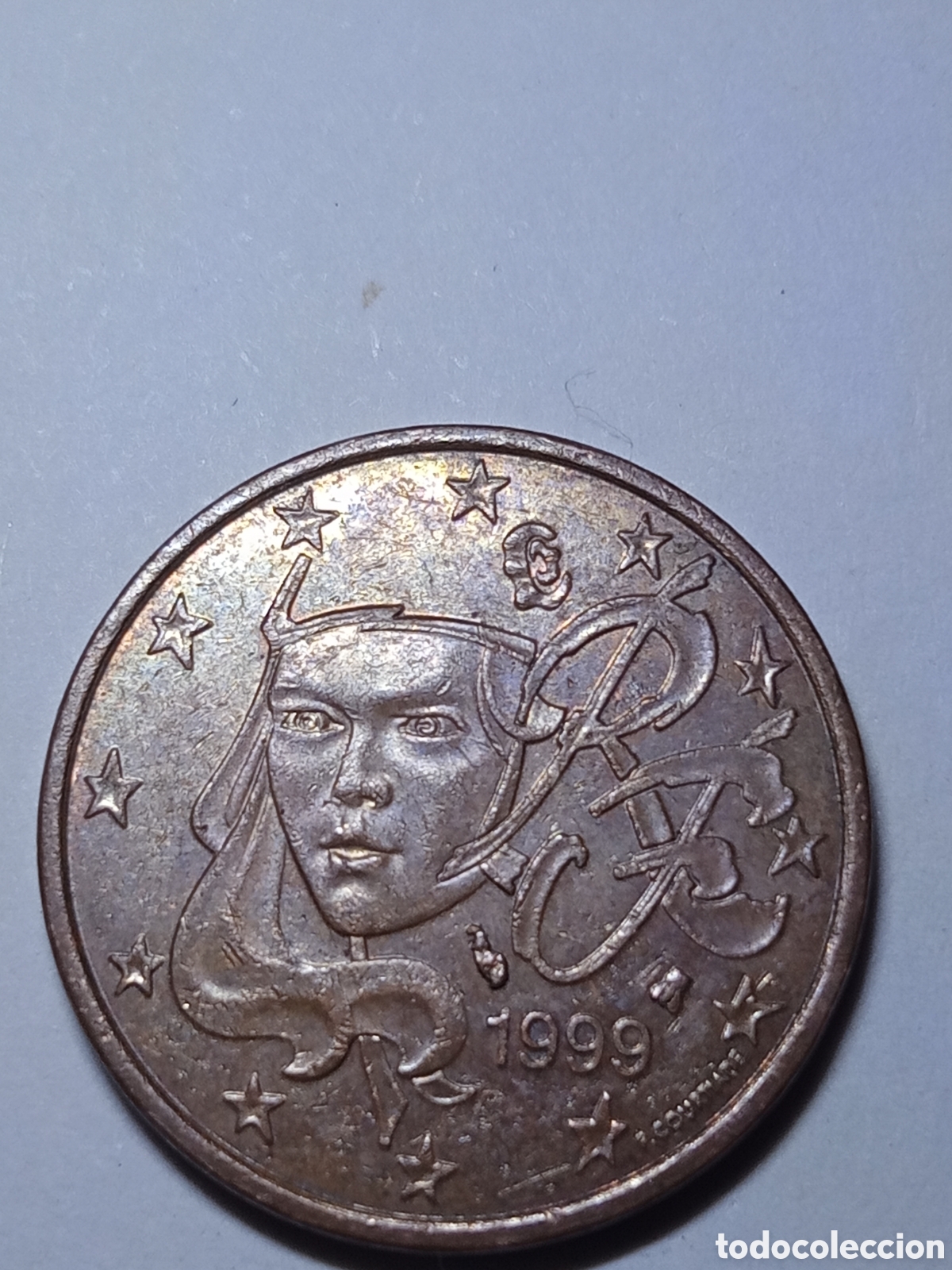 Euros: Rara 5 c&eacute;ntimo 1999 francia - Foto 1